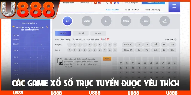 Các game xổ số trực tuyến được yêu thích