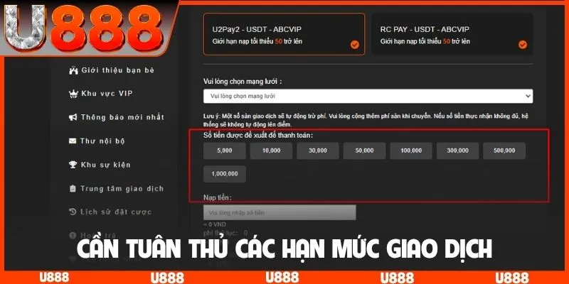 Cần tuân thủ các hạn mức giao dịch