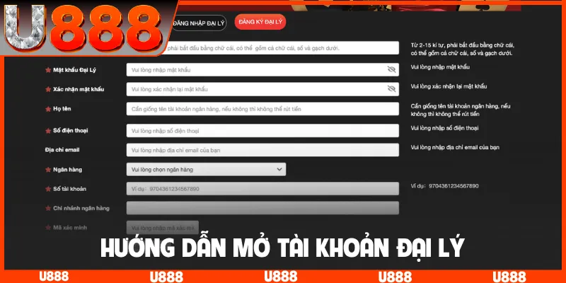 Hướng dẫn mở tài khoản đại lý