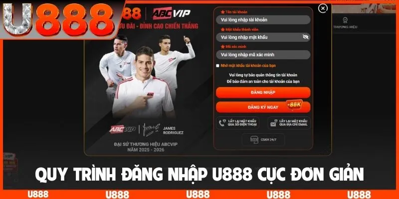 Quy trình đăng nhập U888 cực đơn giản