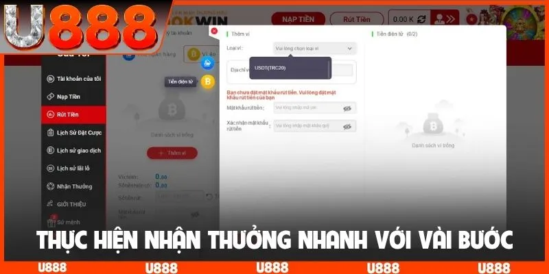 Thực hiện nhận thưởng nhanh chóng với vài bước